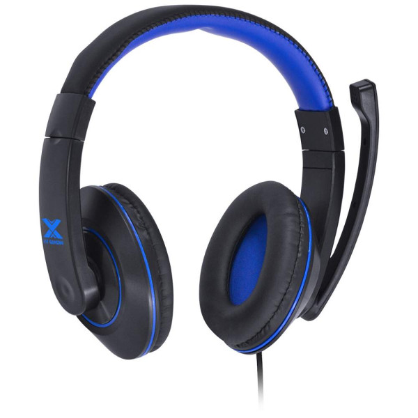 Fone De Ouvido Headset Gamer V Blade Ii P2 Estéreo Com Microfone Retrátil E Ajuste De Haste - Preto Com Azul